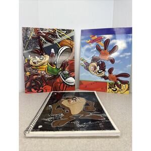 Vintage Looney Tunes Tasmanian‎ Devil Folders Spiral Notebook School Supplies